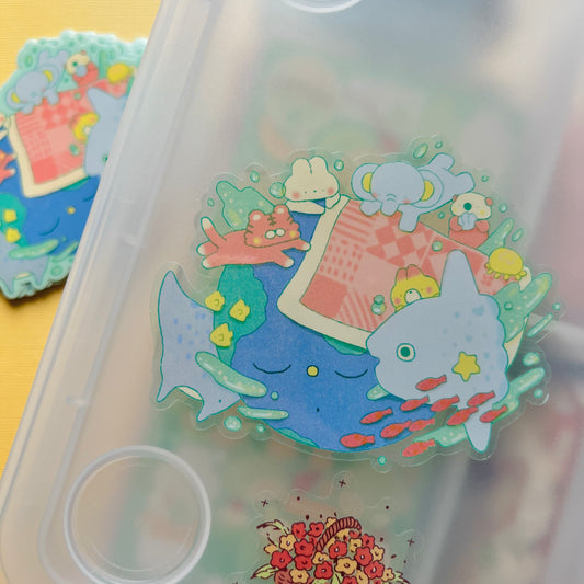 Good Night Earth Clear Vinyl Sticker