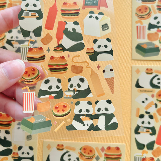 Panda’s Burger Stop Journaling Sticker Sheet