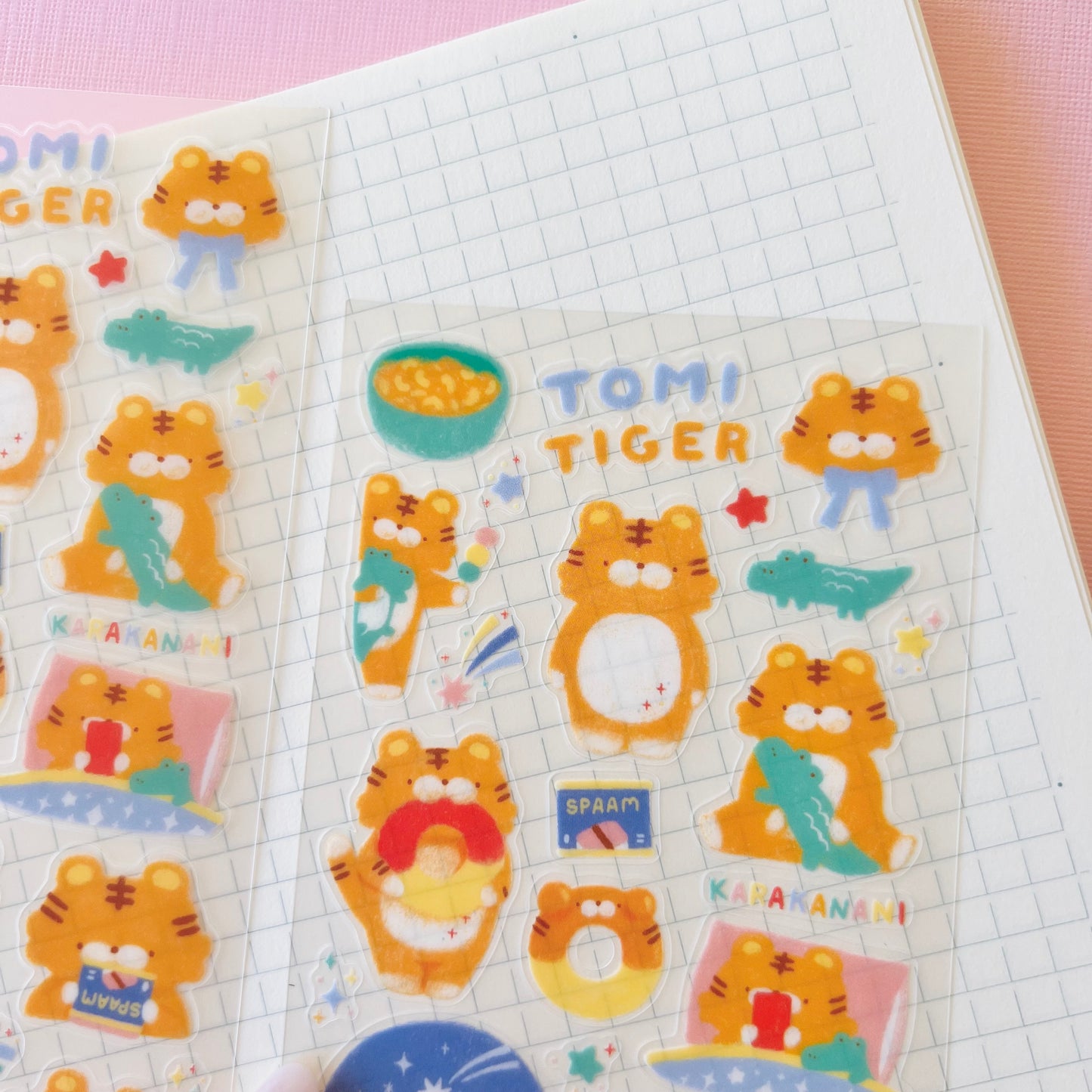 Tomi Tiger Clear Journaling Sticker Sheet
