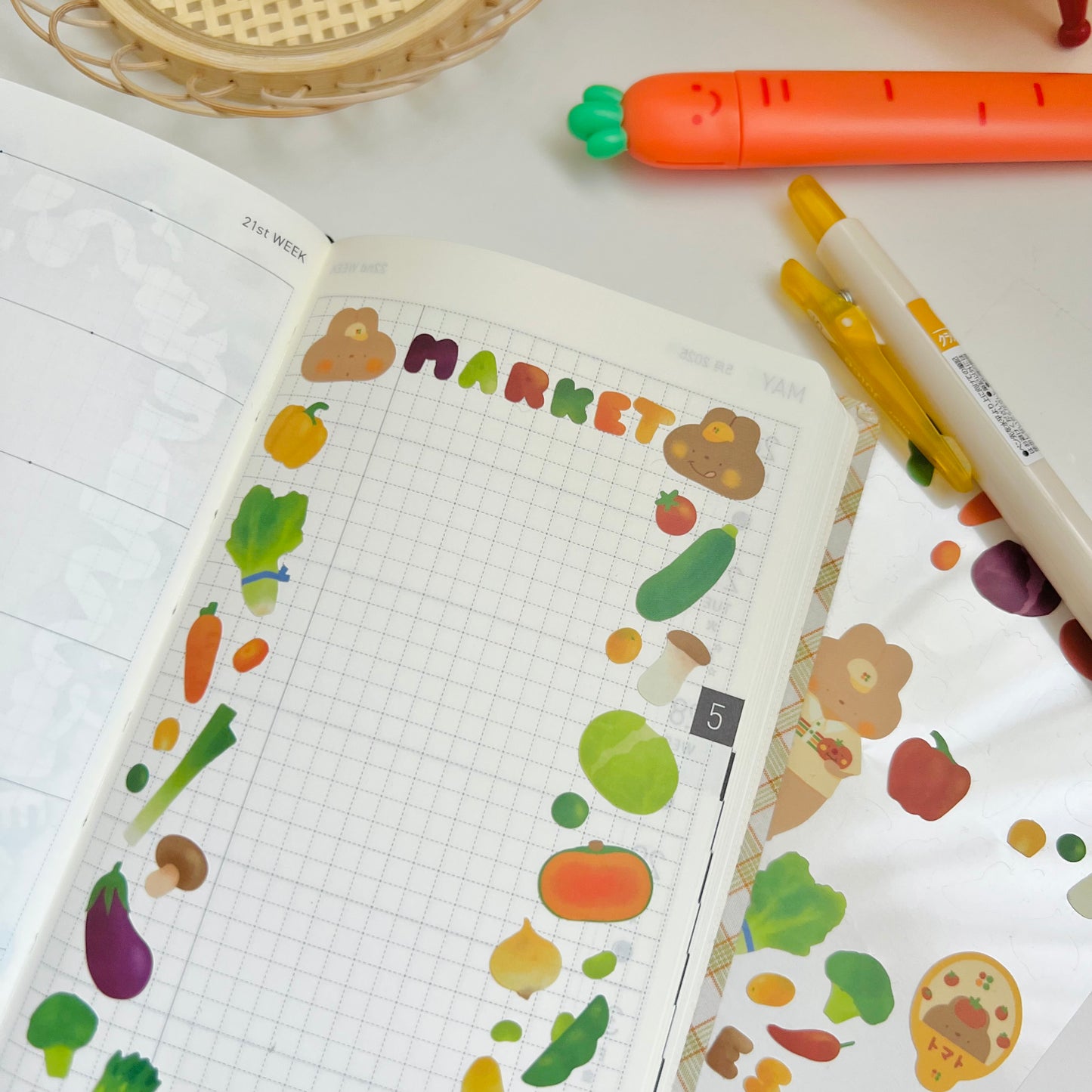Market Veggies Journaling Sticker Sheet