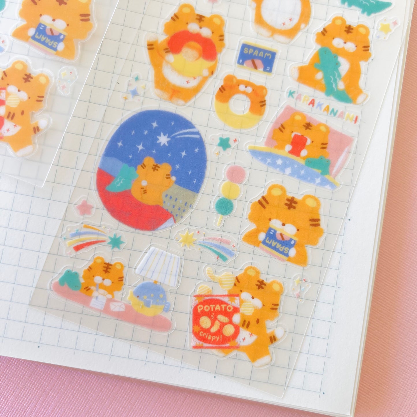 Tomi Tiger Clear Journaling Sticker Sheet
