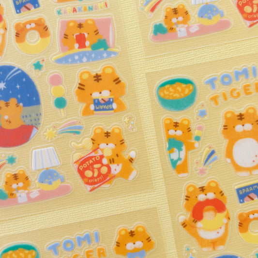Tomi Tiger Clear Journaling Sticker Sheet