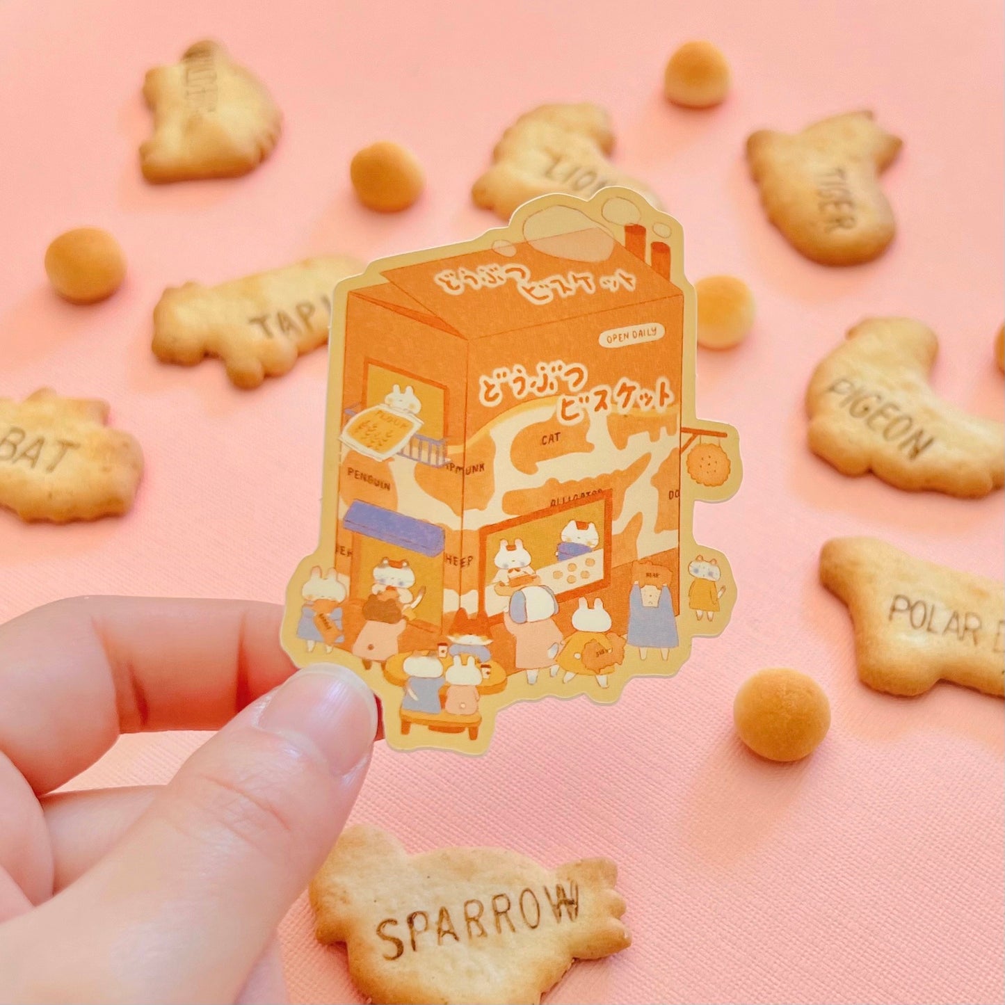 Animal Cookies Box Vinyl Sticker