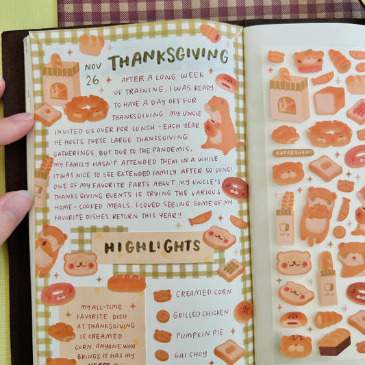 Otto Otter's Bakery Journaling Sticker Sheet