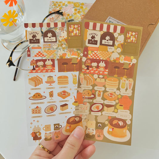 Retro Corner Cafe Journaling Sticker Sheet