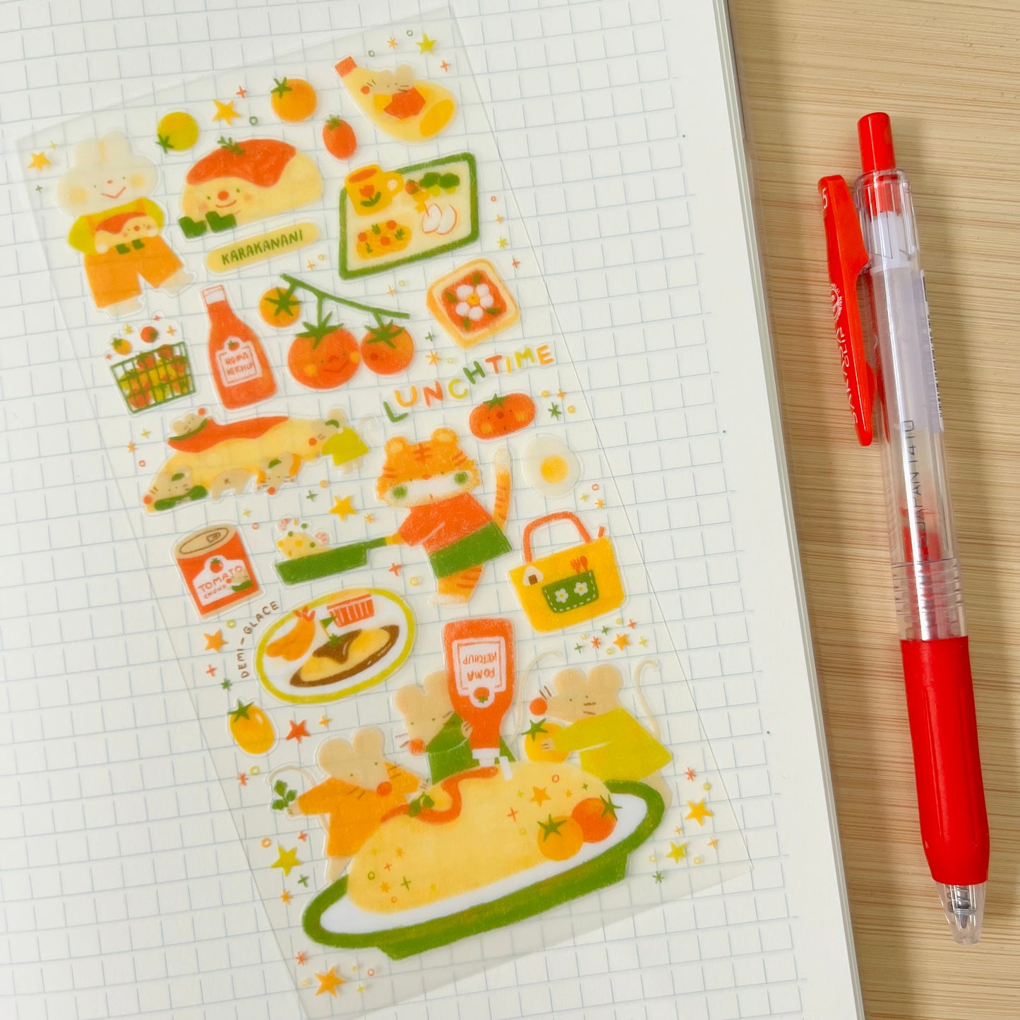 Omelette Lunch Clear Journaling Sticker Sheet