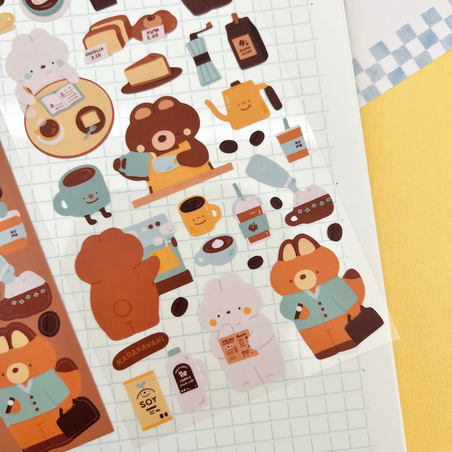 Kuma Coffee Journaling Sticker Sheet
