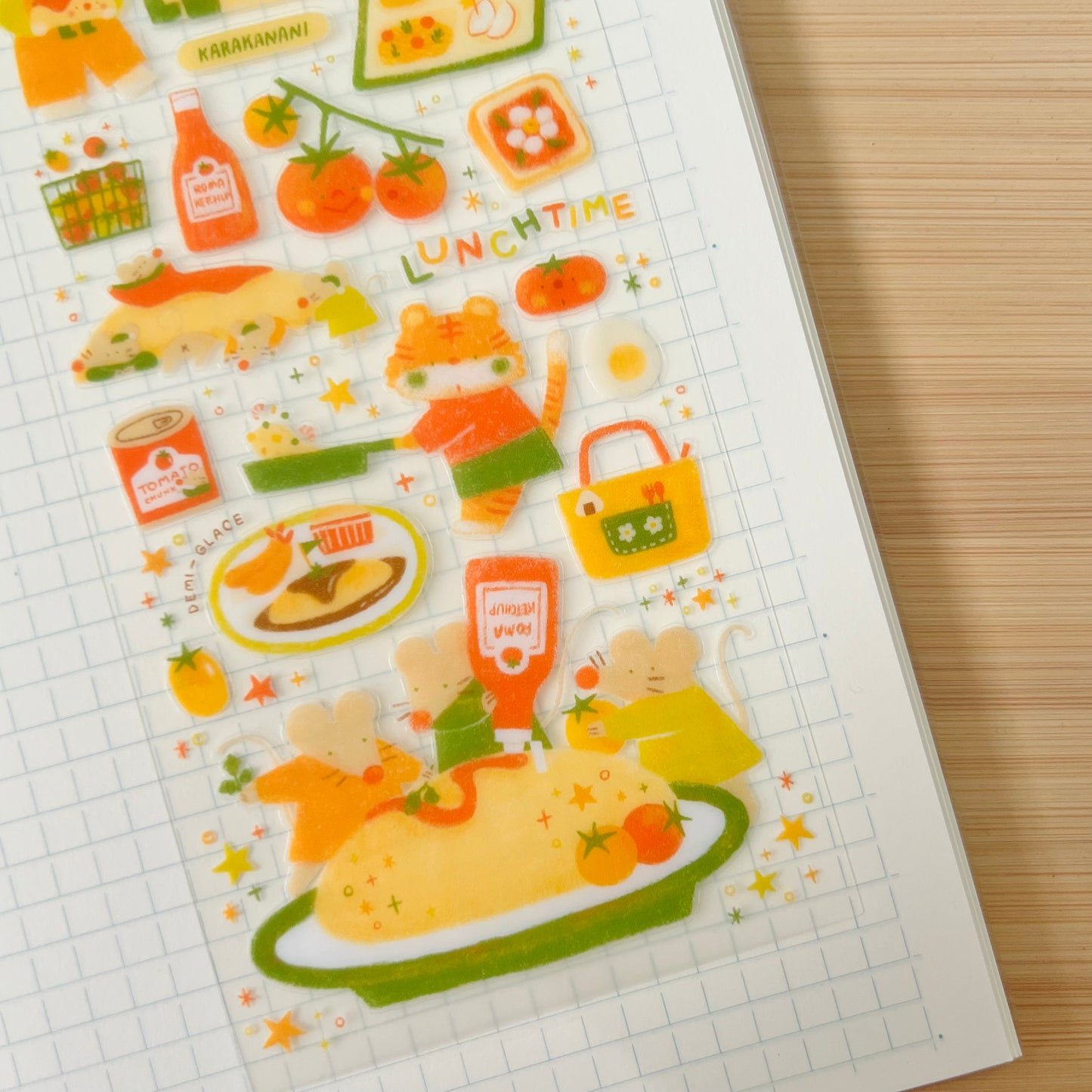 Omelette Lunch Clear Journaling Sticker Sheet