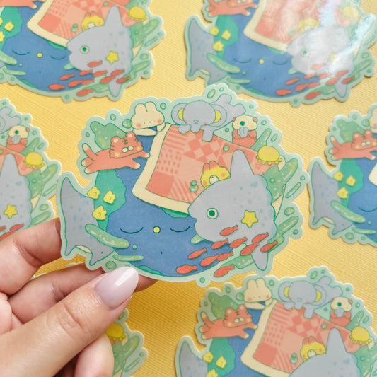 Good Night Earth Clear Vinyl Sticker