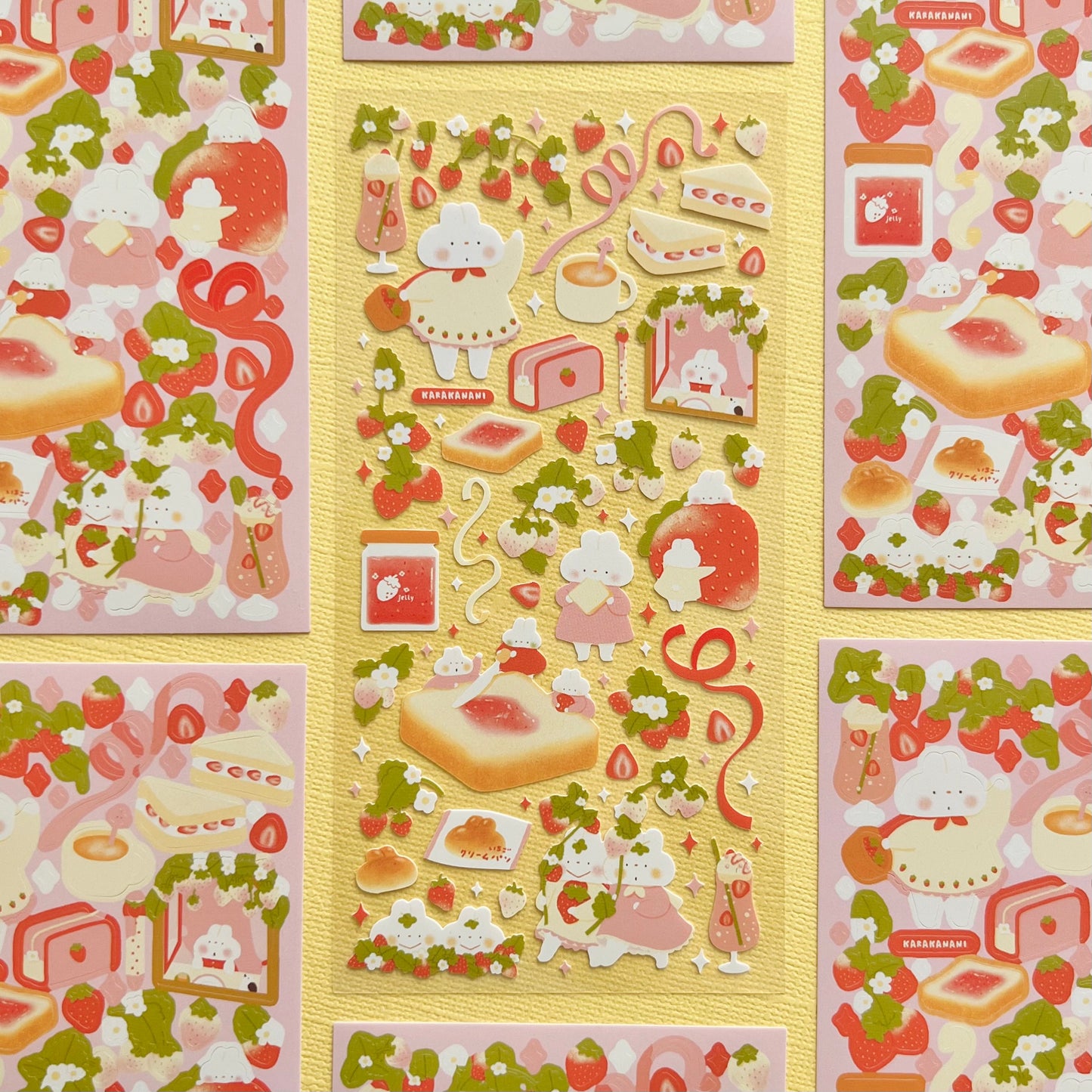 Strawberries and Cream Journaling Sticker Sheet