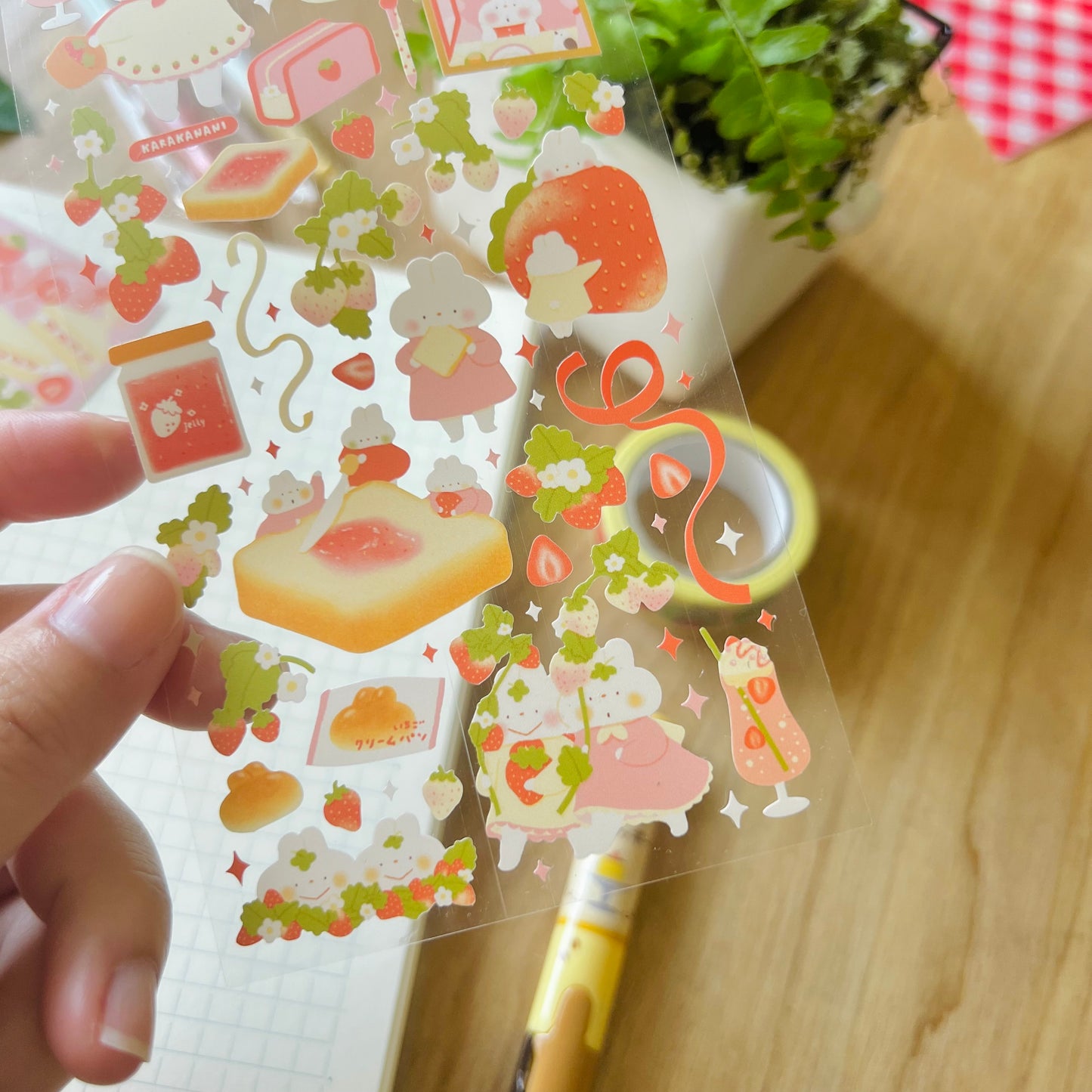 Strawberries and Cream Journaling Sticker Sheet