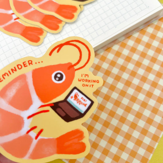Shrimp Posture Vinyl Sticker