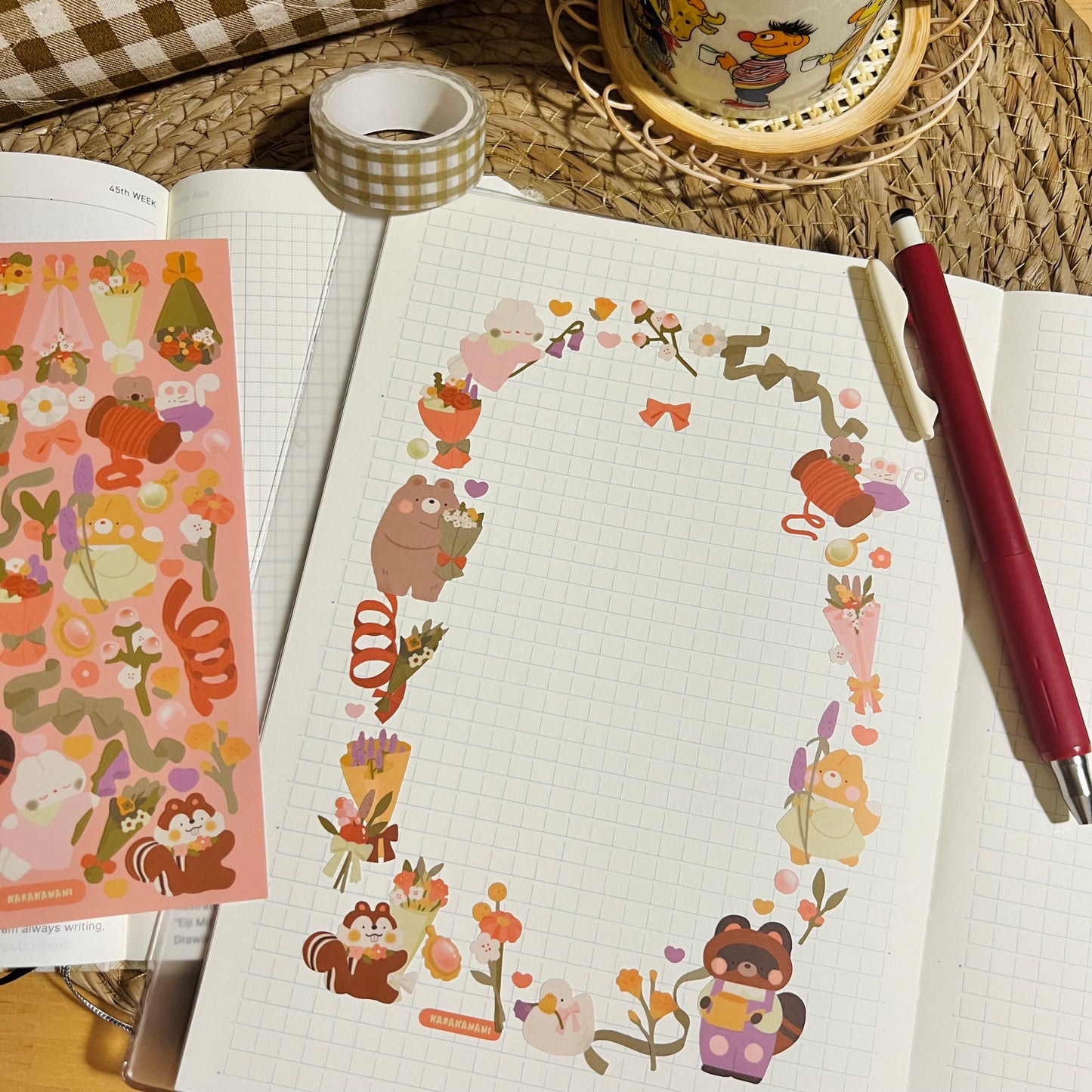 Cozy Flower Shop Journaling Sticker Sheet