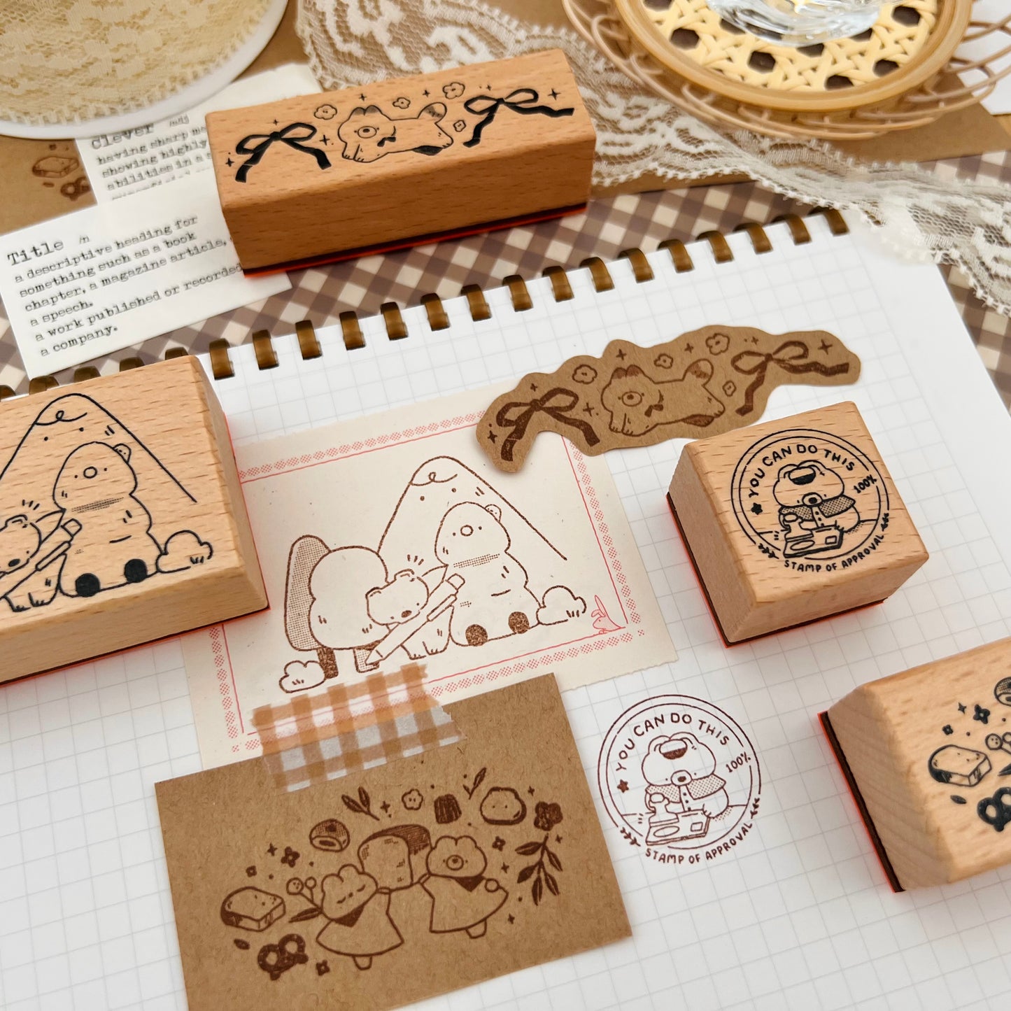 Series 1 Wooden Rubber Stamps