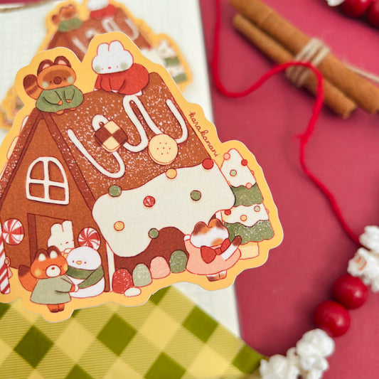 Holiday Gingerbread House Vinyl Sticker
