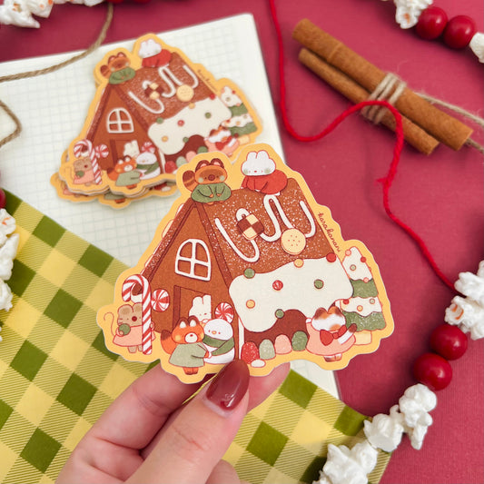 Holiday Gingerbread House Vinyl Sticker