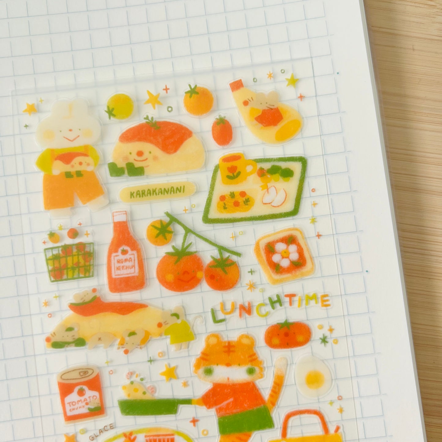 Omelette Lunch Clear Journaling Sticker Sheet