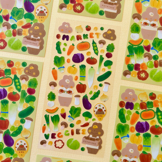 Market Veggies Journaling Sticker Sheet