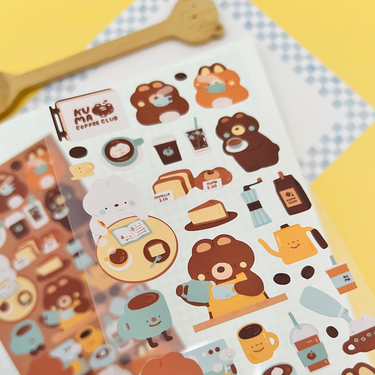 Kuma Coffee Journaling Sticker Sheet