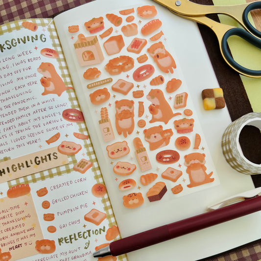 Otto Otter's Bakery Journaling Sticker Sheet
